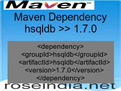 Maven dependency of hsqldb version 1.7.0