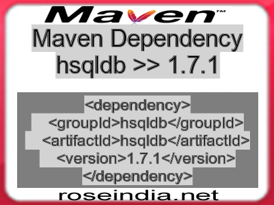 Maven dependency of hsqldb version 1.7.1