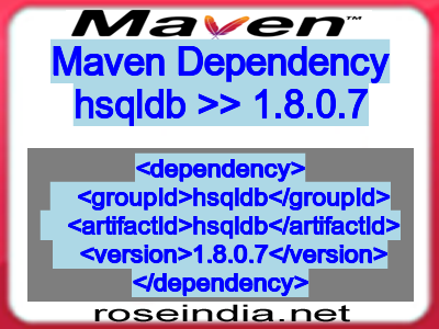 Maven dependency of hsqldb version 1.8.0.7