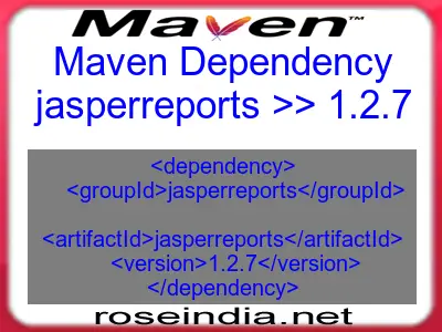 Maven dependency of jasperreports version 1.2.7