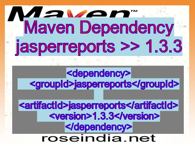 Maven dependency of jasperreports version 1.3.3