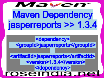 Maven dependency of jasperreports version 1.3.4