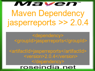 Maven dependency of jasperreports version 2.0.4