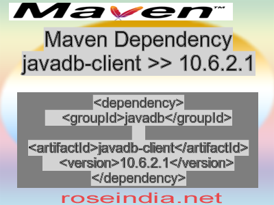 Maven dependency of javadb-client version 10.6.2.1