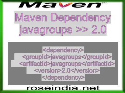 Maven dependency of javagroups version 2.0