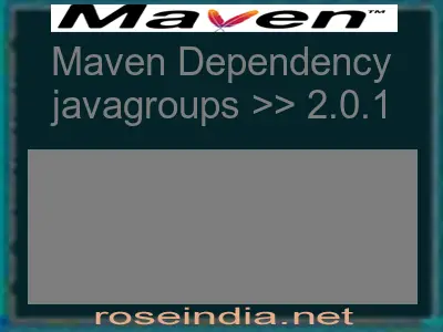 Maven dependency of javagroups version 2.0.1