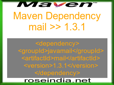 Maven dependency of mail version 1.3.1