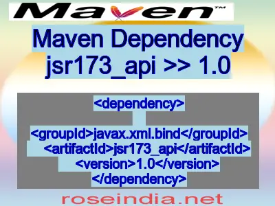 Maven dependency of jsr173_api version 1.0