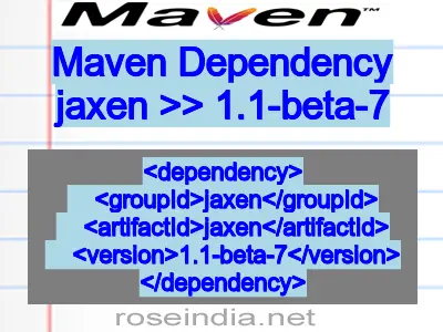 Maven dependency of jaxen version 1.1-beta-7