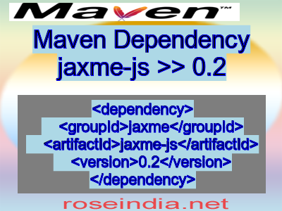 Maven dependency of jaxme-js version 0.2