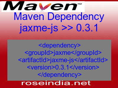 Maven dependency of jaxme-js version 0.3.1