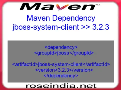 Maven dependency of jboss-system-client version 3.2.3