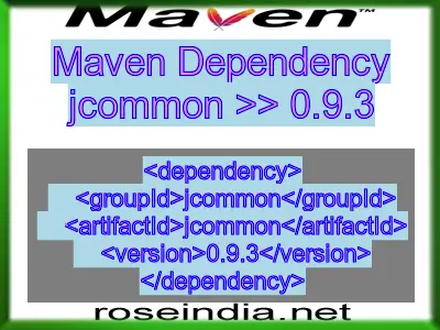 Maven dependency of jcommon version 0.9.3