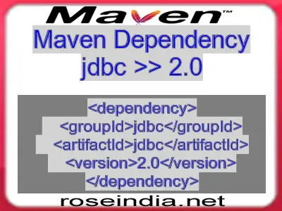 Maven dependency of jdbc version 2.0