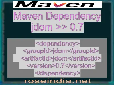 Maven dependency of jdom version 0.7