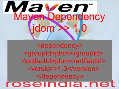 Maven dependency of jdom version 1.0