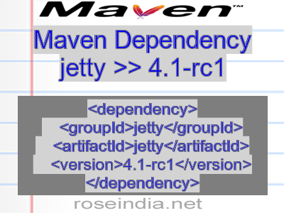 Maven dependency of jetty version 4.1-rc1