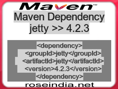 Maven dependency of jetty version 4.2.3
