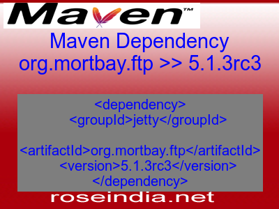 Maven dependency of org.mortbay.ftp version 5.1.3rc3
