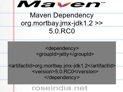 Maven dependency of org.mortbay.jmx-jdk1.2 version 5.0.RC0
