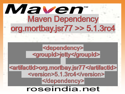 Maven dependency of org.mortbay.jsr77 version 5.1.3rc4