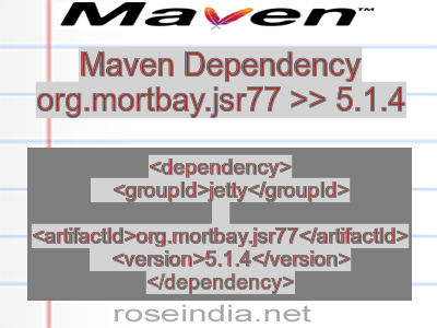 Maven dependency of org.mortbay.jsr77 version 5.1.4