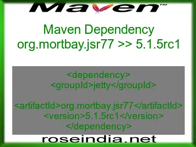 Maven dependency of org.mortbay.jsr77 version 5.1.5rc1