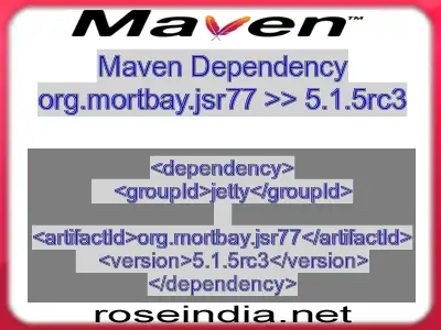 Maven dependency of org.mortbay.jsr77 version 5.1.5rc3