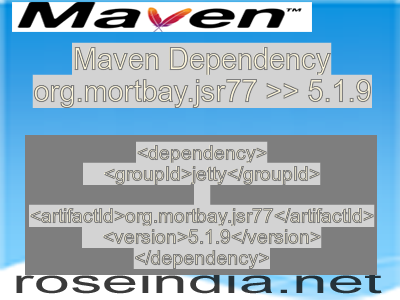 Maven dependency of org.mortbay.jsr77 version 5.1.9