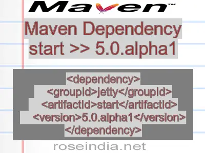 Maven dependency of start version 5.0.alpha1