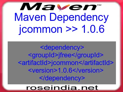 Maven dependency of jcommon version 1.0.6