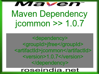 Maven dependency of jcommon version 1.0.7