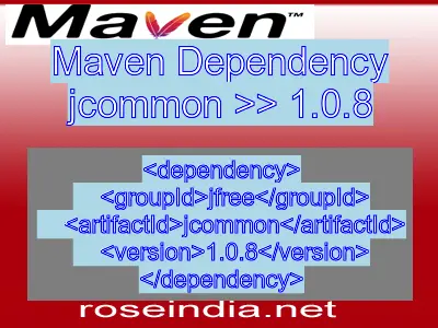 Maven dependency of jcommon version 1.0.8