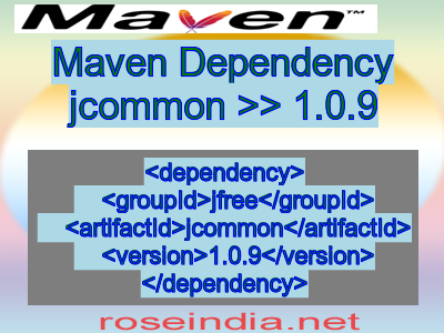Maven dependency of jcommon version 1.0.9