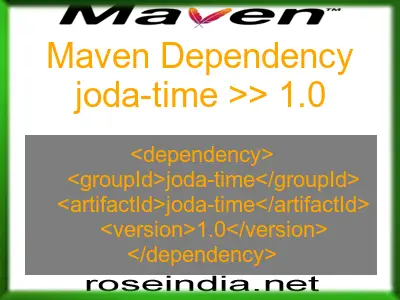 Maven dependency of joda-time version 1.0