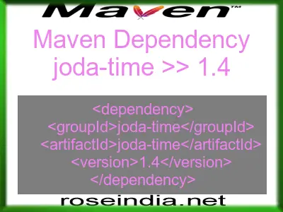 Maven dependency of joda-time version 1.4