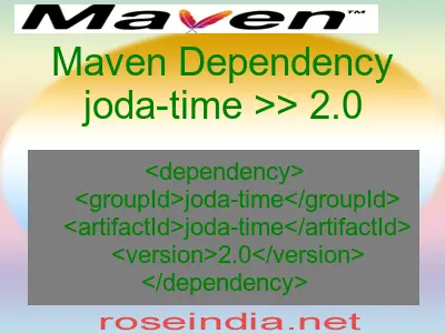 Maven dependency of joda-time version 2.0