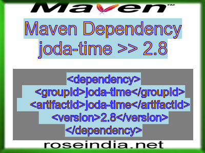 Maven dependency of joda-time version 2.8