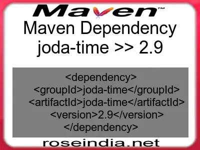 Maven dependency of joda-time version 2.9