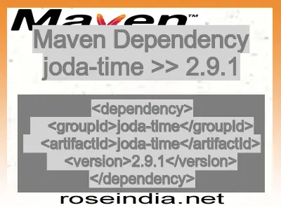 Maven dependency of joda-time version 2.9.1