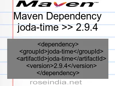 Maven dependency of joda-time version 2.9.4