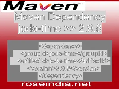 Maven dependency of joda-time version 2.9.8