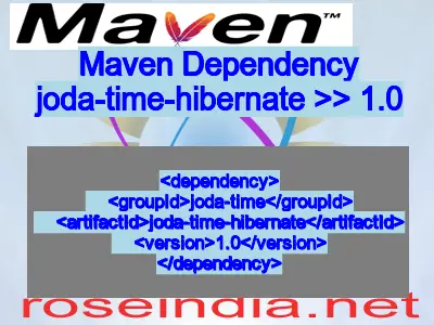 Maven dependency of joda-time-hibernate version 1.0