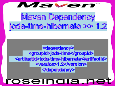 Maven dependency of joda-time-hibernate version 1.2
