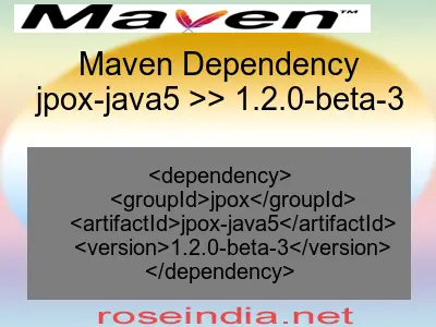 Maven dependency of jpox-java5 version 1.2.0-beta-3