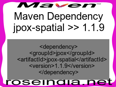 Maven dependency of jpox-spatial version 1.1.9