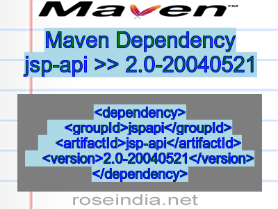 Maven dependency of jsp-api version 2.0-20040521