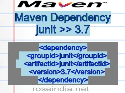 Maven dependency of junit version 3.7