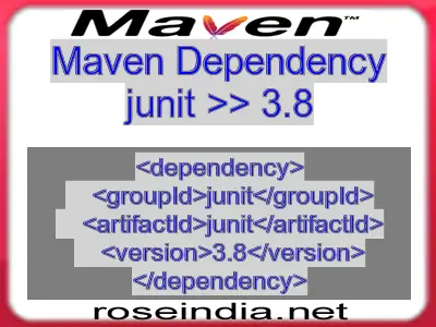 Maven dependency of junit version 3.8