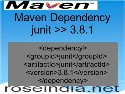 Maven dependency of junit version 3.8.1
